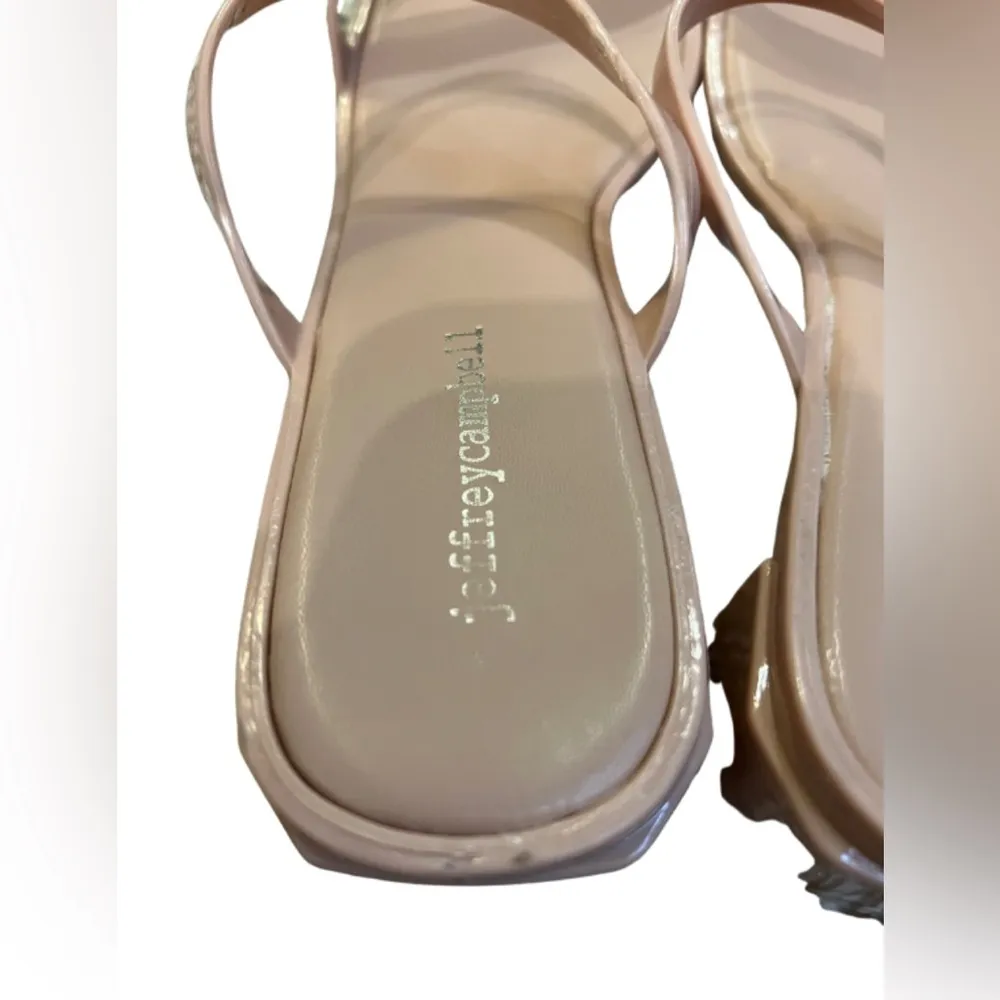 Jeffrey Campbell Nude Mules Sandals Heels Size 10 - Image 6