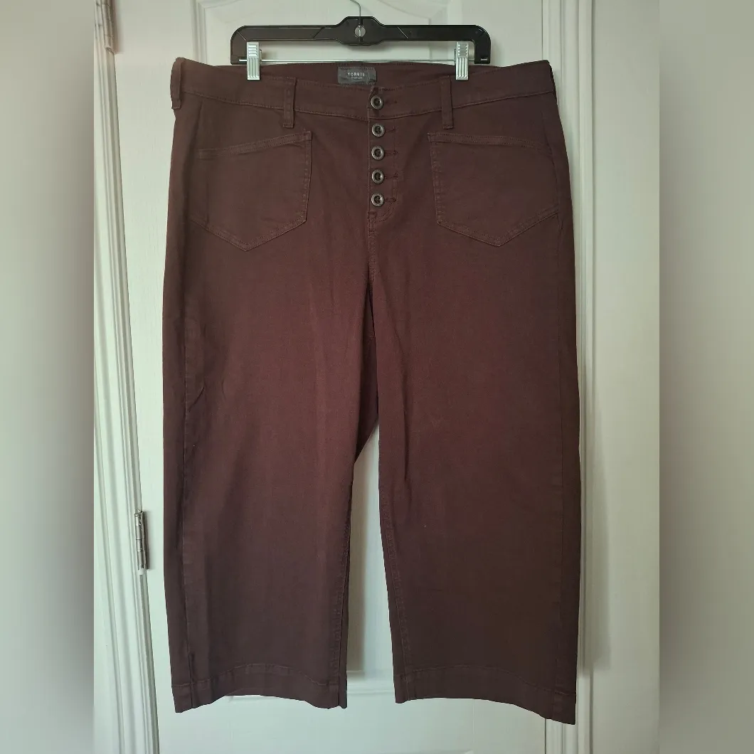 Torrid Sz 18 Brown Button-Up Wide-Leg Pants - Image 2
