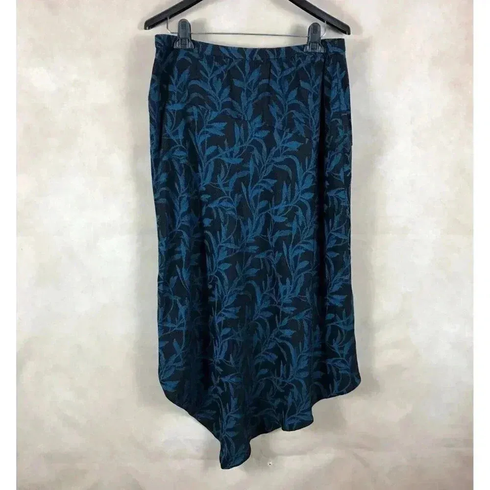 ALFANI Black/Teal Floral Asymmetrical Midi Skirt NEW 12 - Image 8