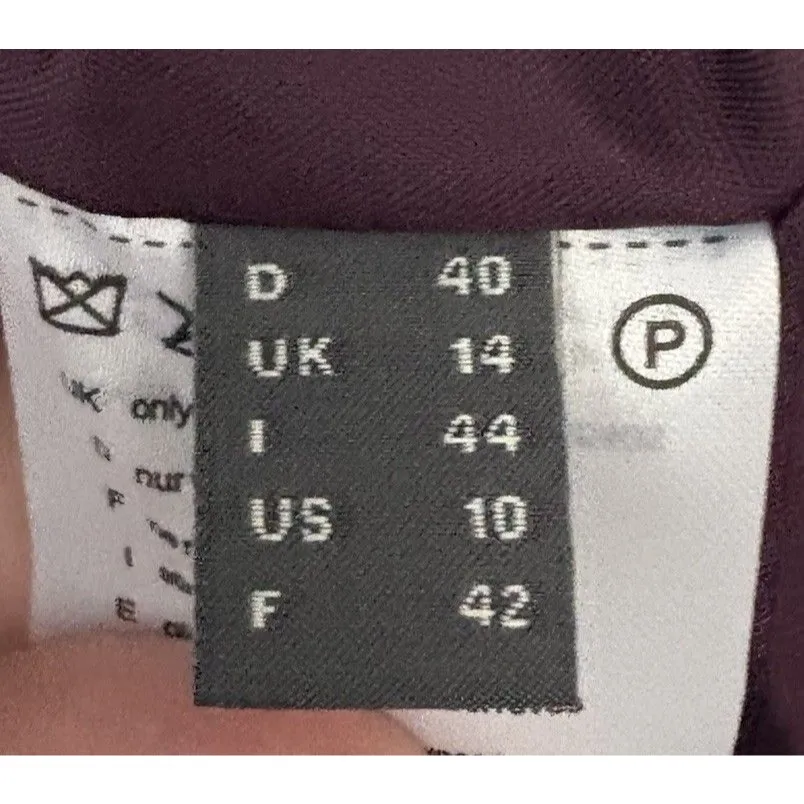 NWT Esprit Mini Skirt Wool Blend Burgundy Classic Winter Work Office Mod Size 10 - Image 7