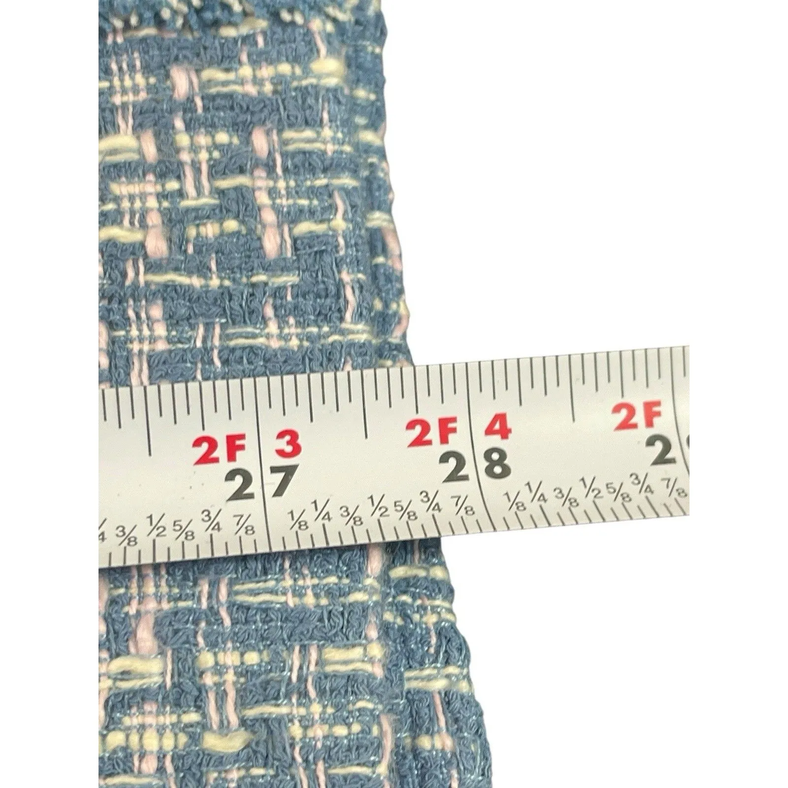 Talbots Women’s 14 Blue Tweed Button Up Blazer Jacket Lined Gold Buttons Bouclé - Image 9