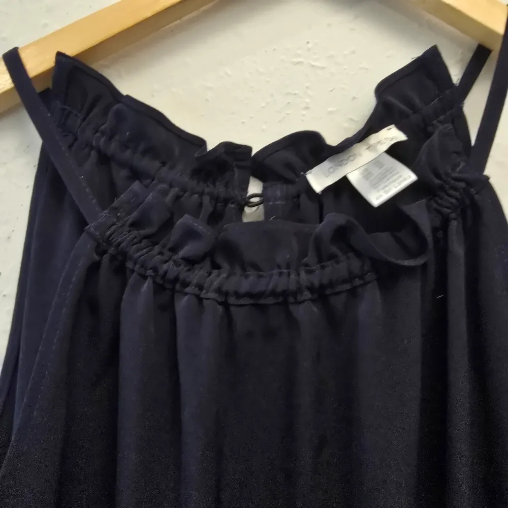 {14} NWT London Times Deep Navy Cropped Pant Romper Wide Leg - Image 4