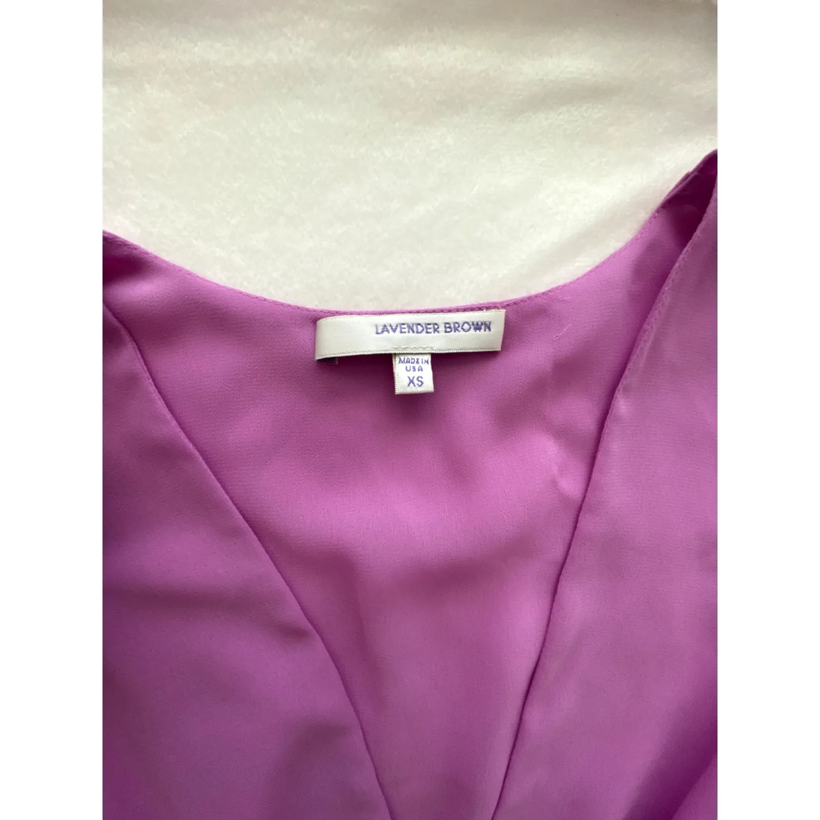 Lavender Brown Womens Flowy Tiered Pink Mini Dress Size XS - Image 5