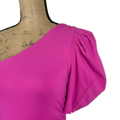 Intimately Free People‎ Somethin Bout You Bodysuit One Shoulder Fuschia Size XS Pink - Image 2