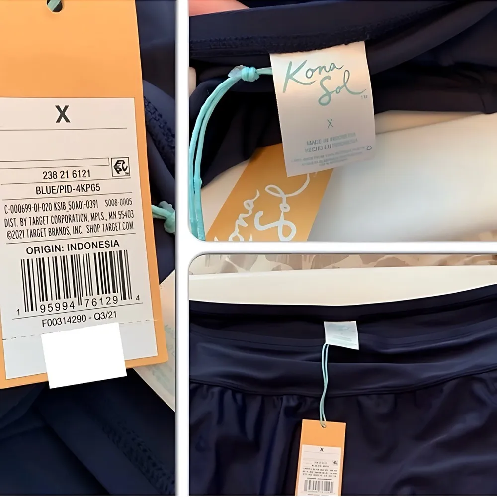 New Kona Sol Plus Size Swim Skirtini Navy Size 0X NWTS - Image 5