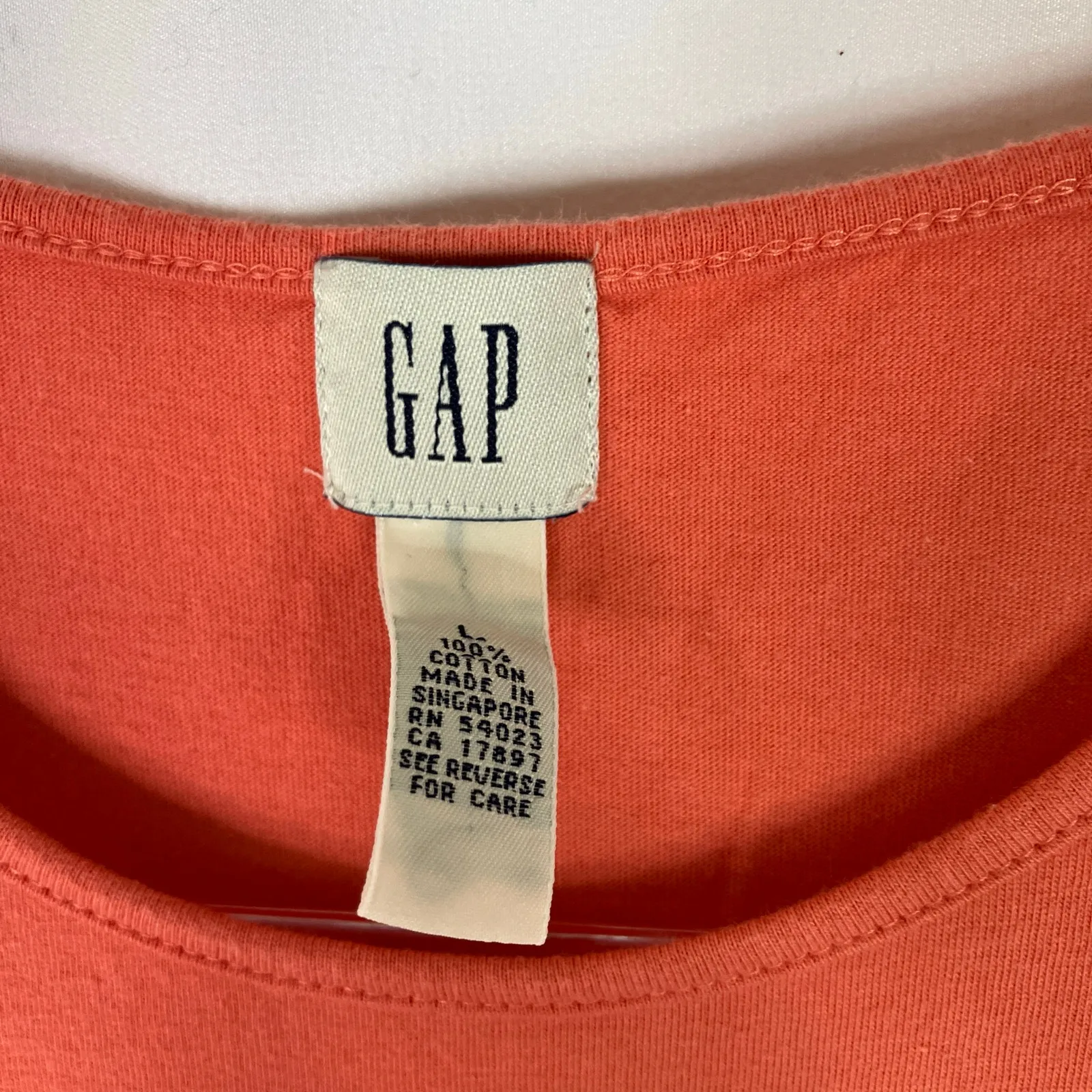 GAP | Coral Orange 100% Cotton Short Sleeve Tee Shirt Womens Large - Image 2