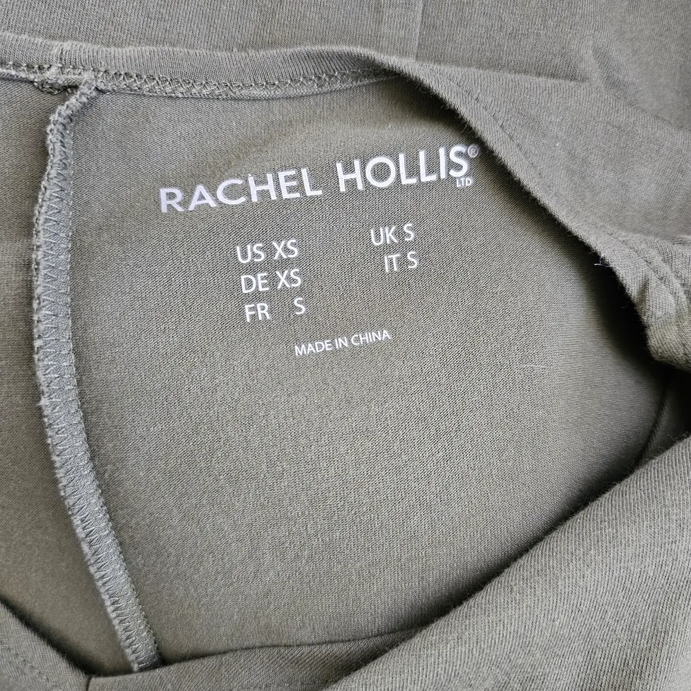 Rachel Hollis Ltd. Olive Knit Baseball Hem Vneck Shirt Dress Size XS - Image 6