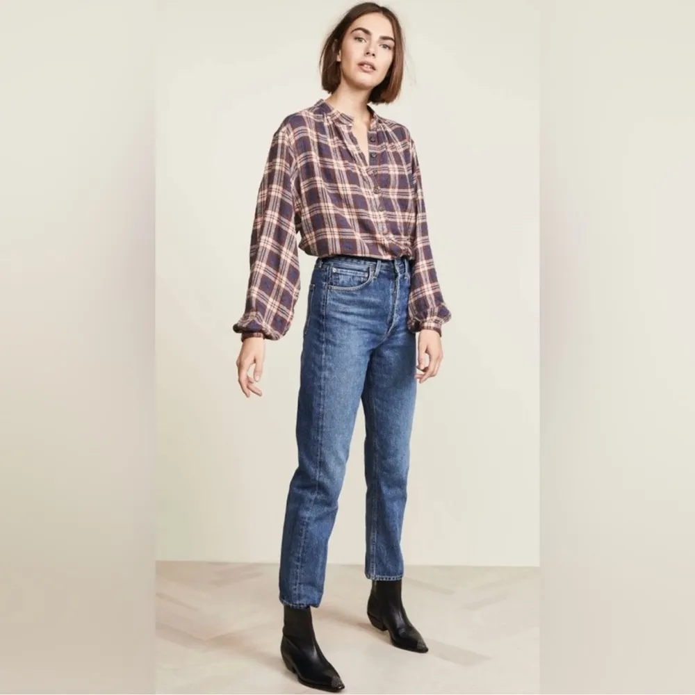 Free People Plaid Northern Bound Flannel Henley top size XS - Image 11