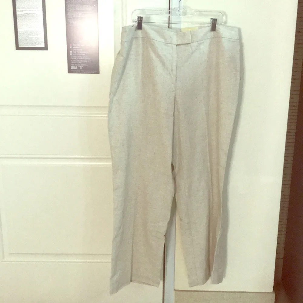 cream linen trousers wide leg 18w Dress Barn new - Image 3