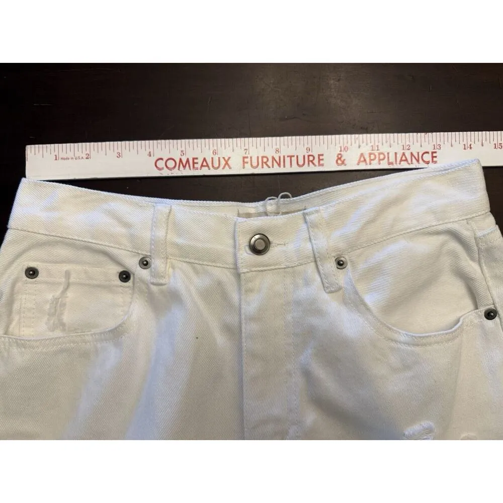 Chelsea & Violet Jeans High Rise Dad White Denim Distressed Size 29 - Image 12