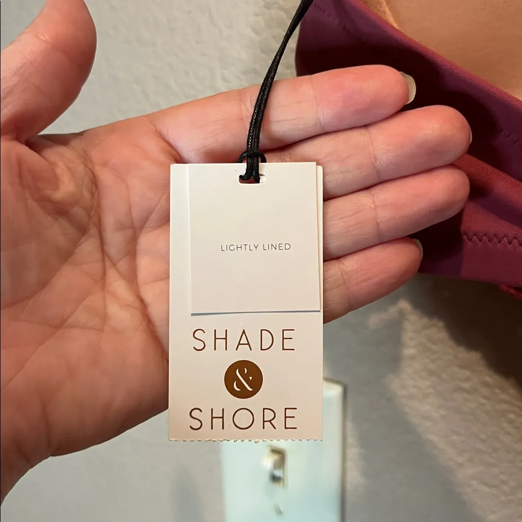 New Shade & Shore Women’s Crochet Bikini Top Size 38DD Mauve Halter Style NWT - Image 9