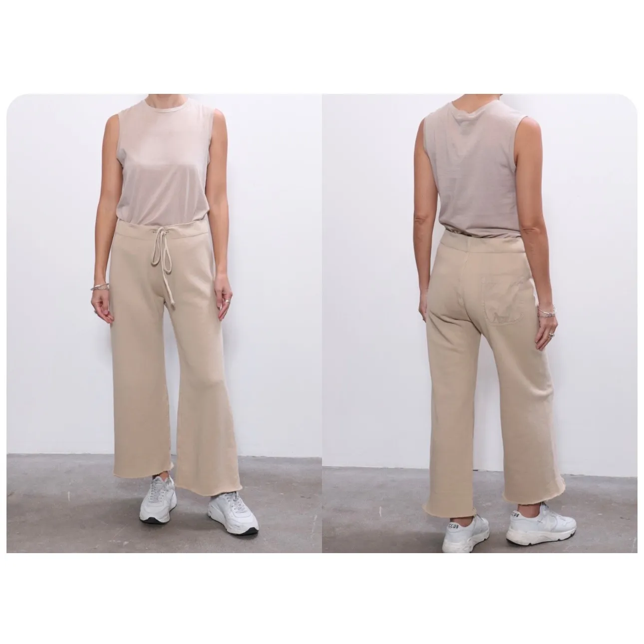 Nili Lotan Kiki Khaki Flared Sweatpants - Image 2