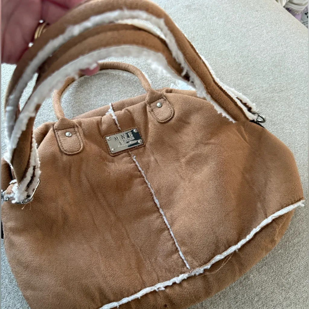 MNG by Mango Brown Tote Bag Purse - Image 11
