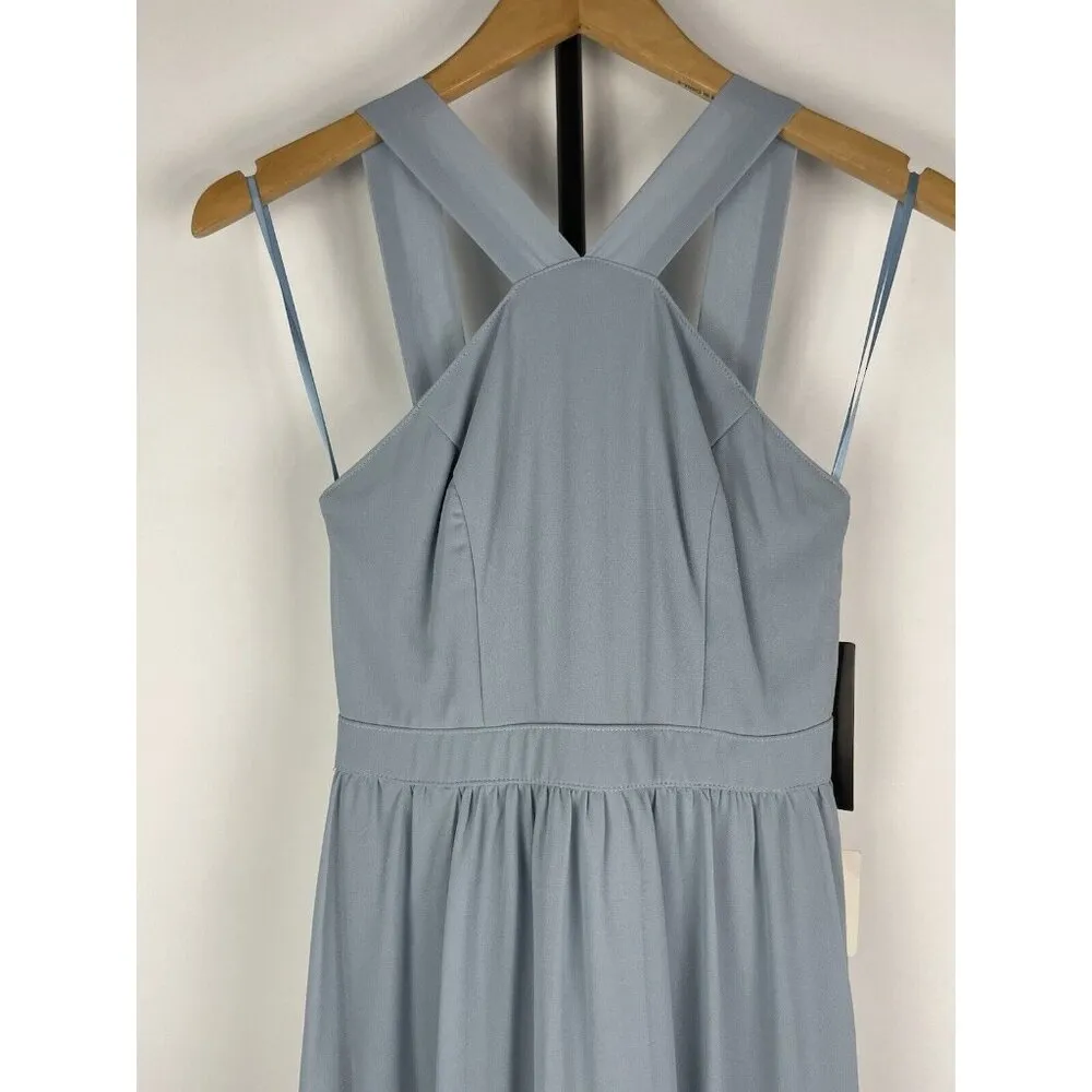 Lulu’s Light Blue Air‎ of Romance Halter Neckline Maxi Flowy Dress Size XS - Image 2