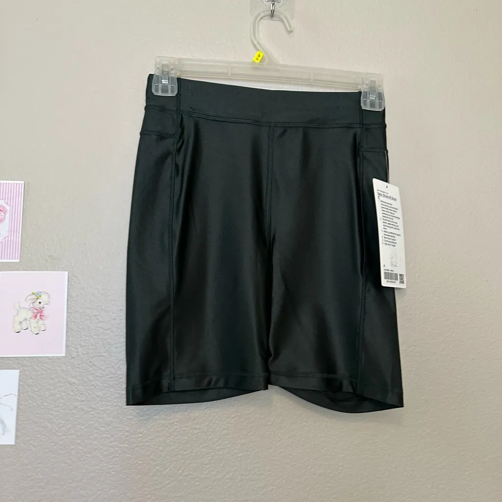 Lululemon Satin Shine High-Rise Short 6" Rainforest Green Women's Size 4 NWT - Image 3