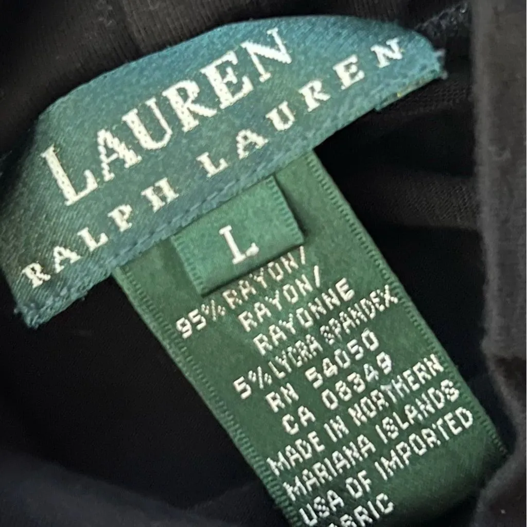 Vintage Lauren Ralph Lauren Mock Neck Rayon Blend Maxi Dress Size Large - Image 2