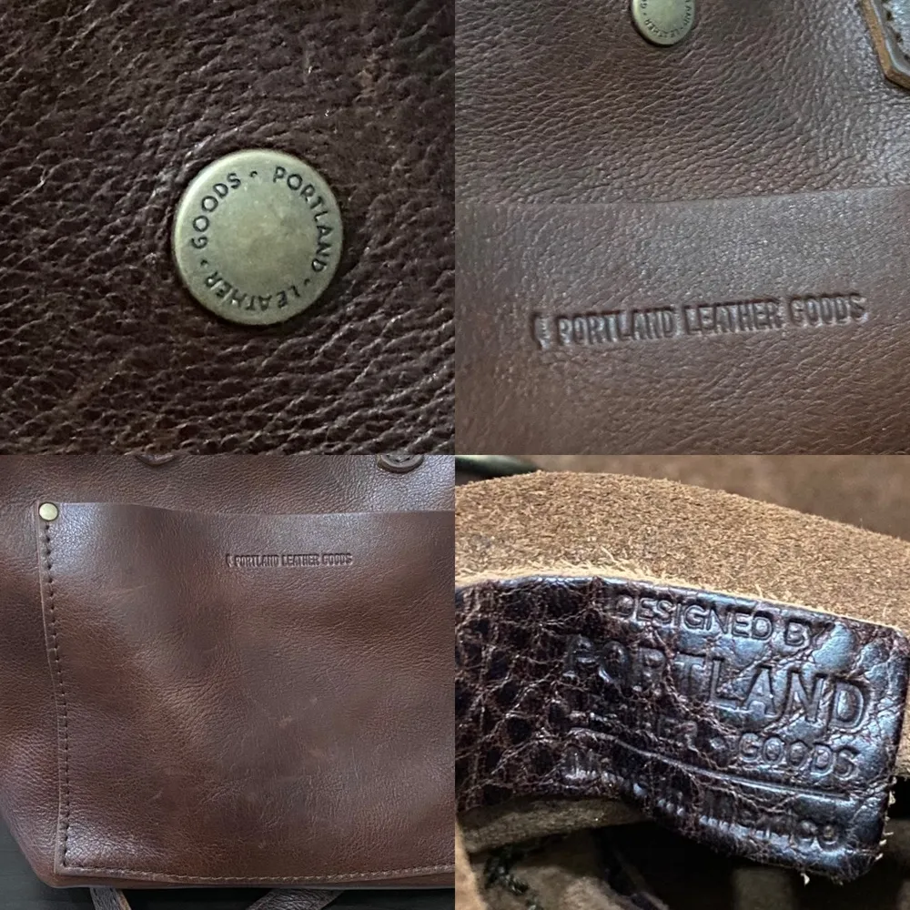 PLG PORTLAND Leather Goods “Almost Perfect” Mini Crossbody Tote Bag Brown - Image 12