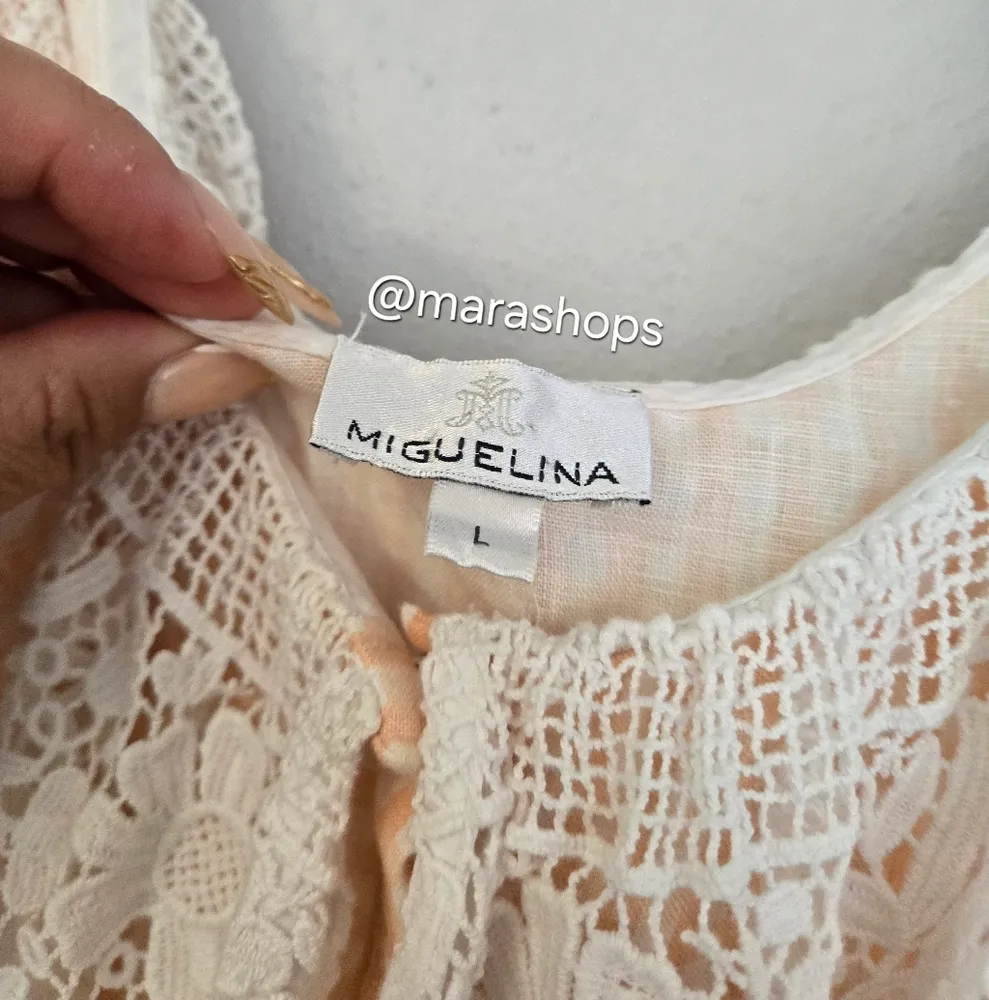 Miguelina Peachy Gingham Skirt Set Orange Size L - Image 4