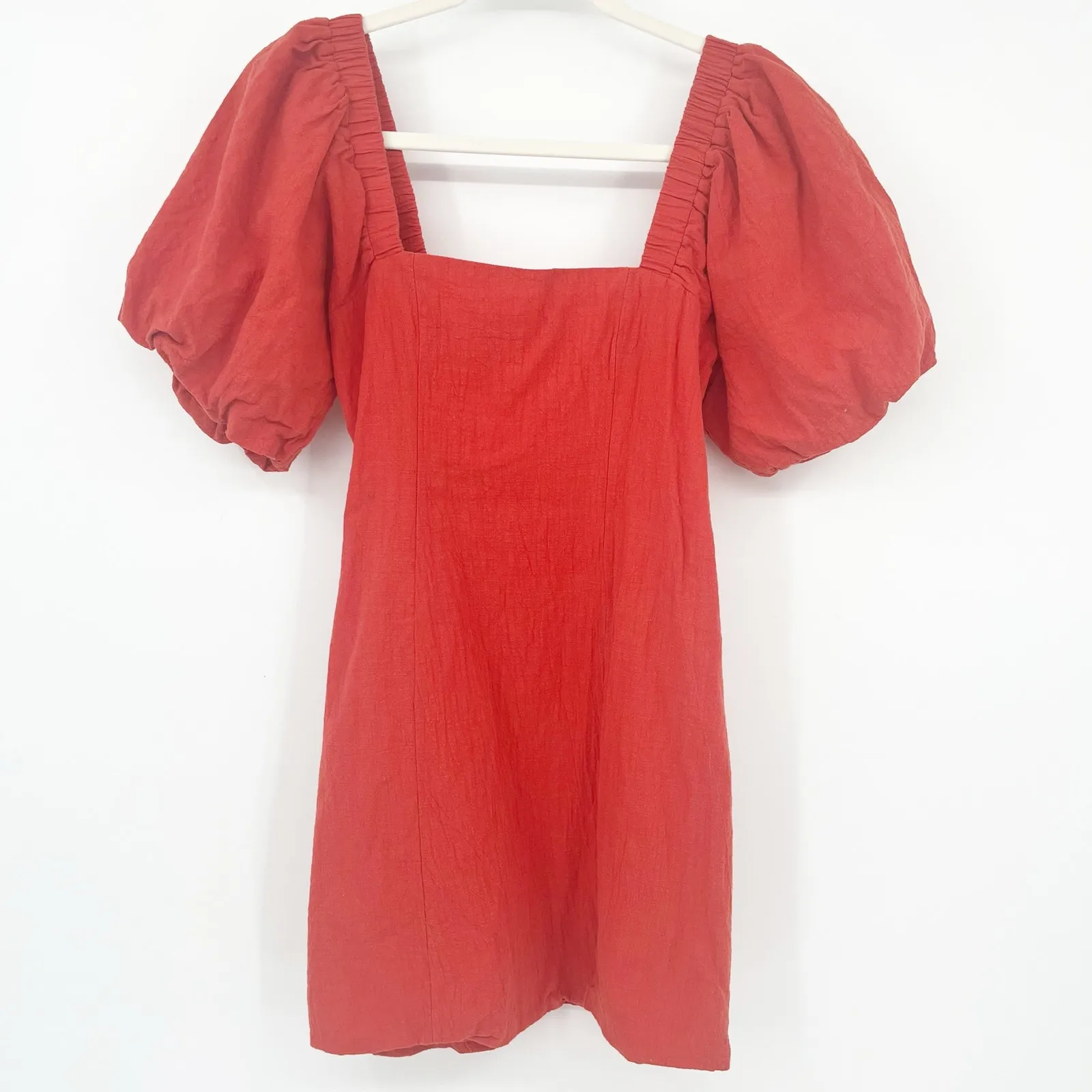 SNDYS Revolve Womens Gauzy Cotton Tuscany Beachy Lagenlook‎ Mini Dress Size S Orange - Image 5