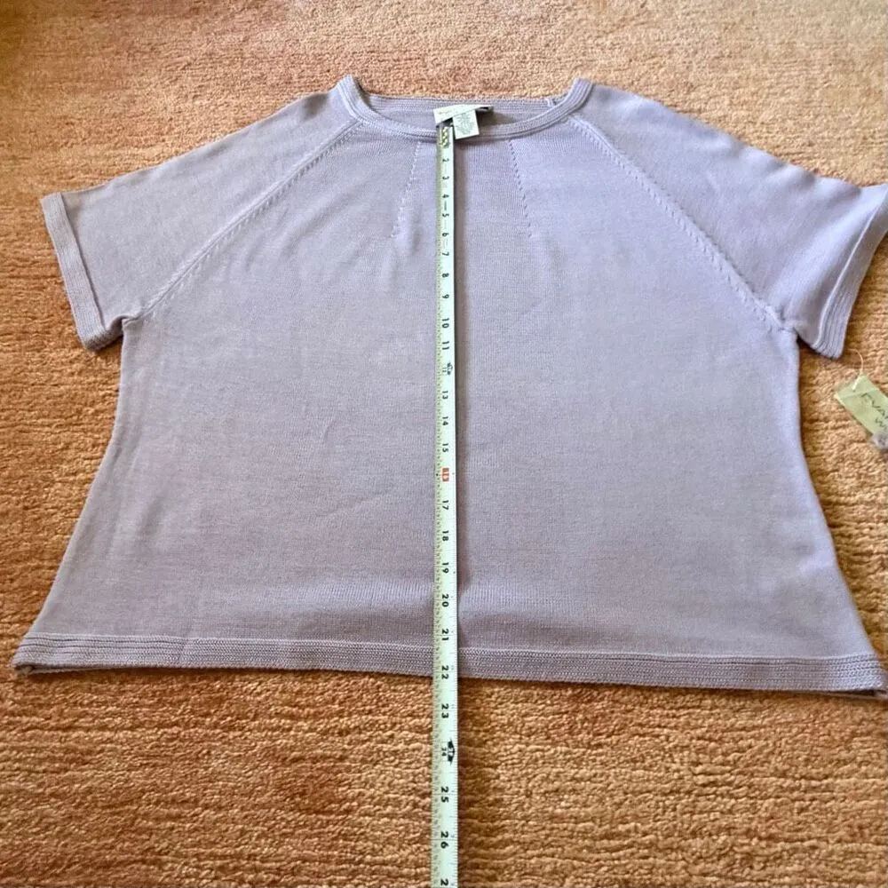 NWT Evan Picone Woman Lavender Knit Short Sleeve Top Pullover Stretch 2X - Image 5