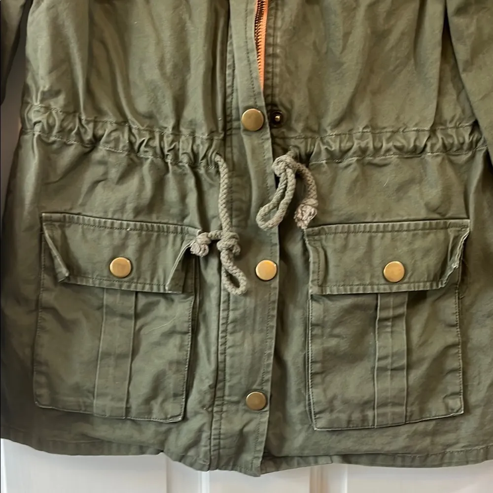Market & Spruce Olive Green Lightweight Spring Utility Jacket - Size Small - Image 5