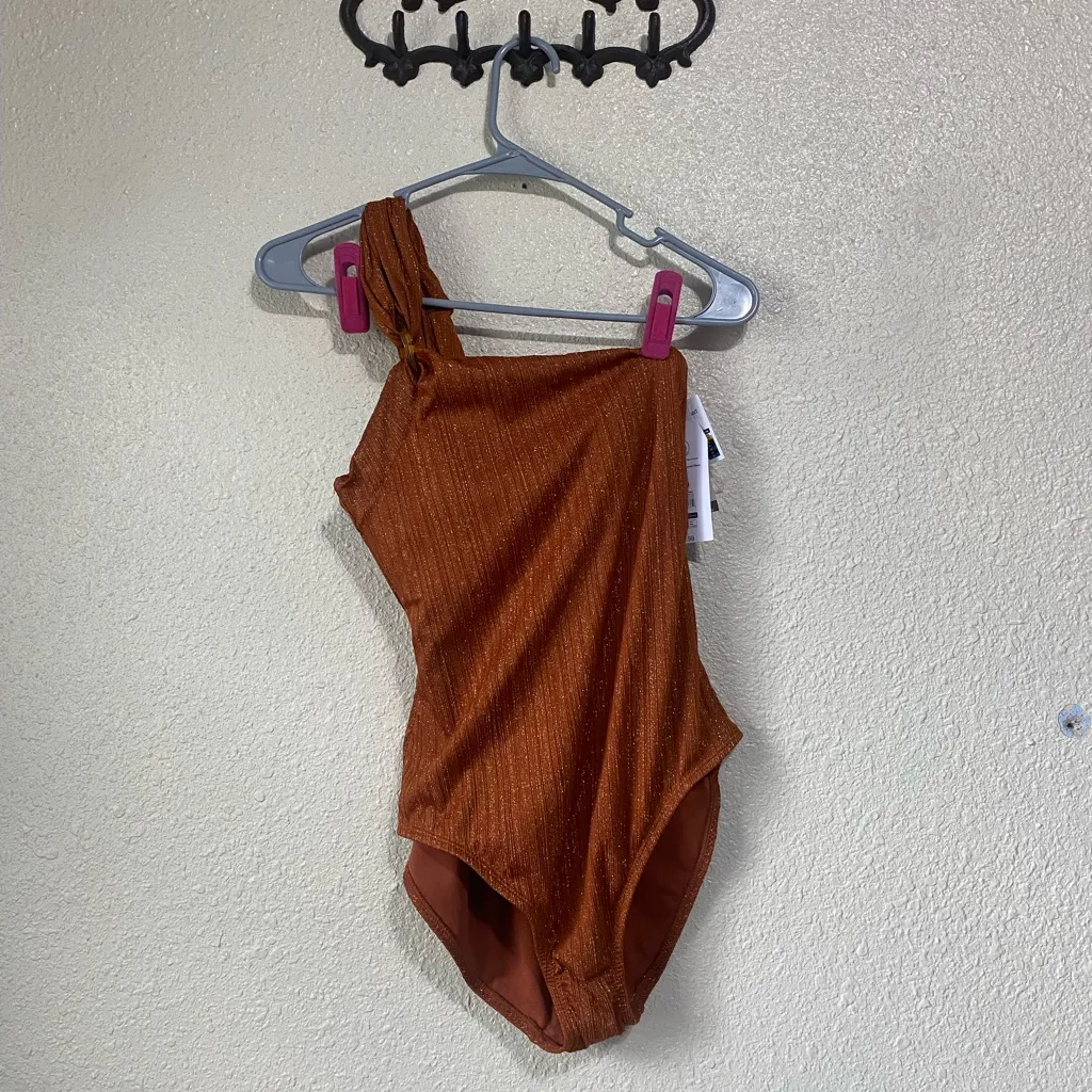 Time &‎ Tru Missy elevated one piece swimsuit Orange Size M - Image 2