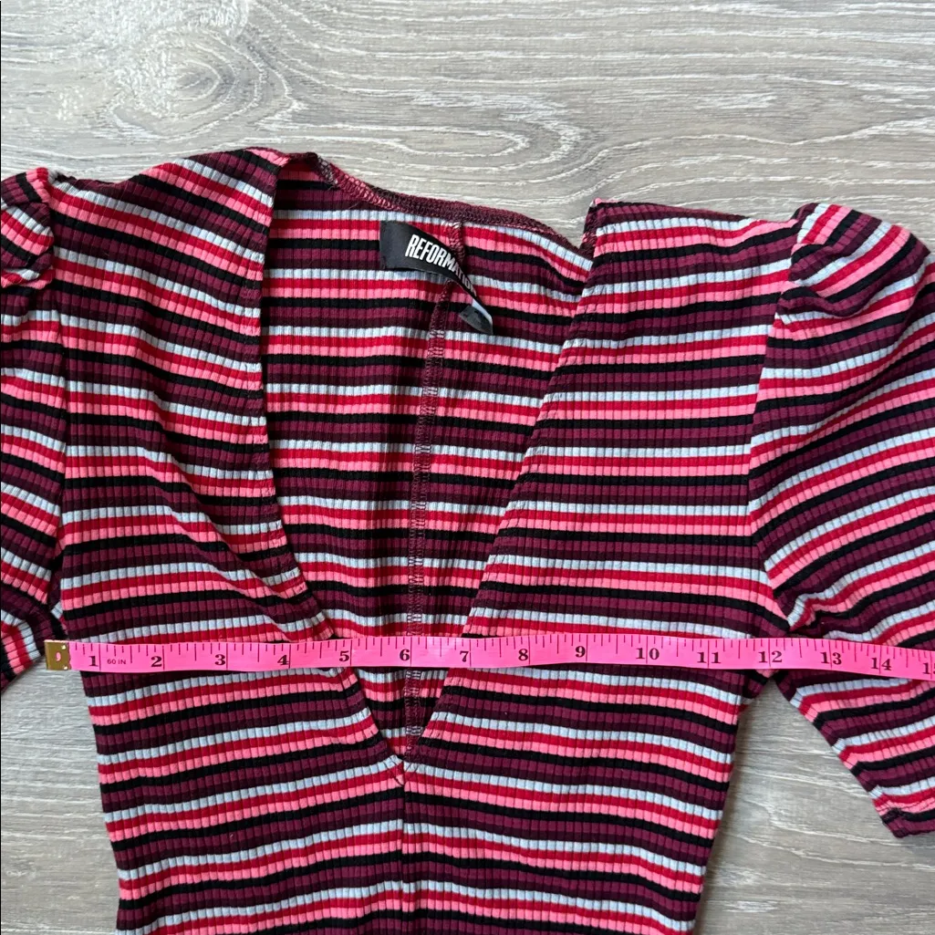 REFORMATION ray striped ribbed top XS - Image 8