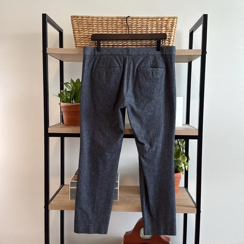 Banana Republic Mid-Rise Sloan Chambray Ankle Woven Career Dress Pant Trouser 10 - Image 4