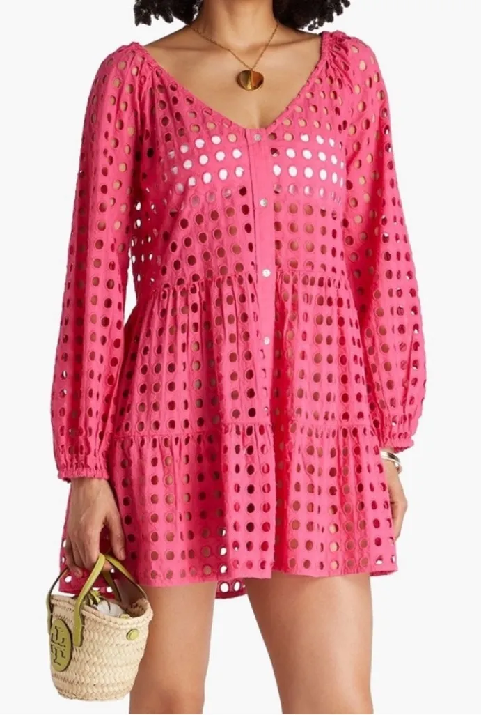 NWT Solid & Striped ‘Evan’ eyelet cotton swim cover up mini dress M - Image 1