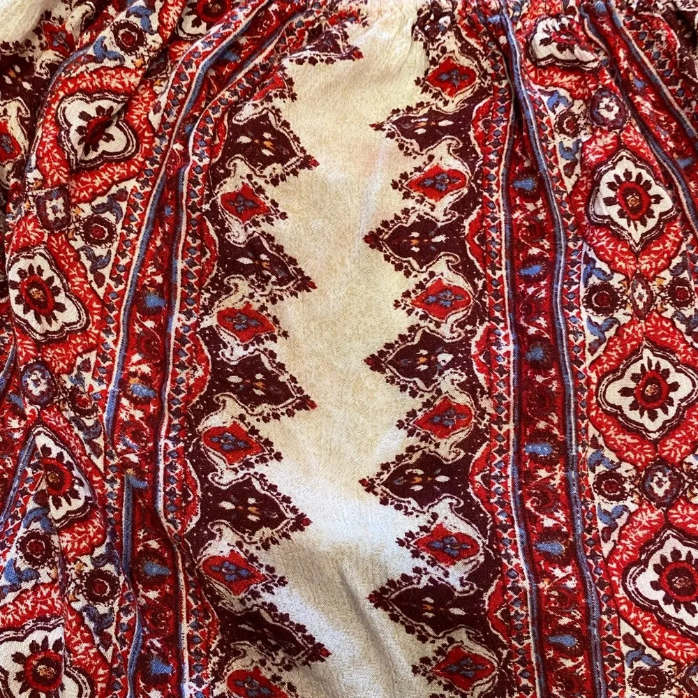 Billabong  Off The Shoulder Ruffle Crinkle Gauzy Crop Top - Image 8