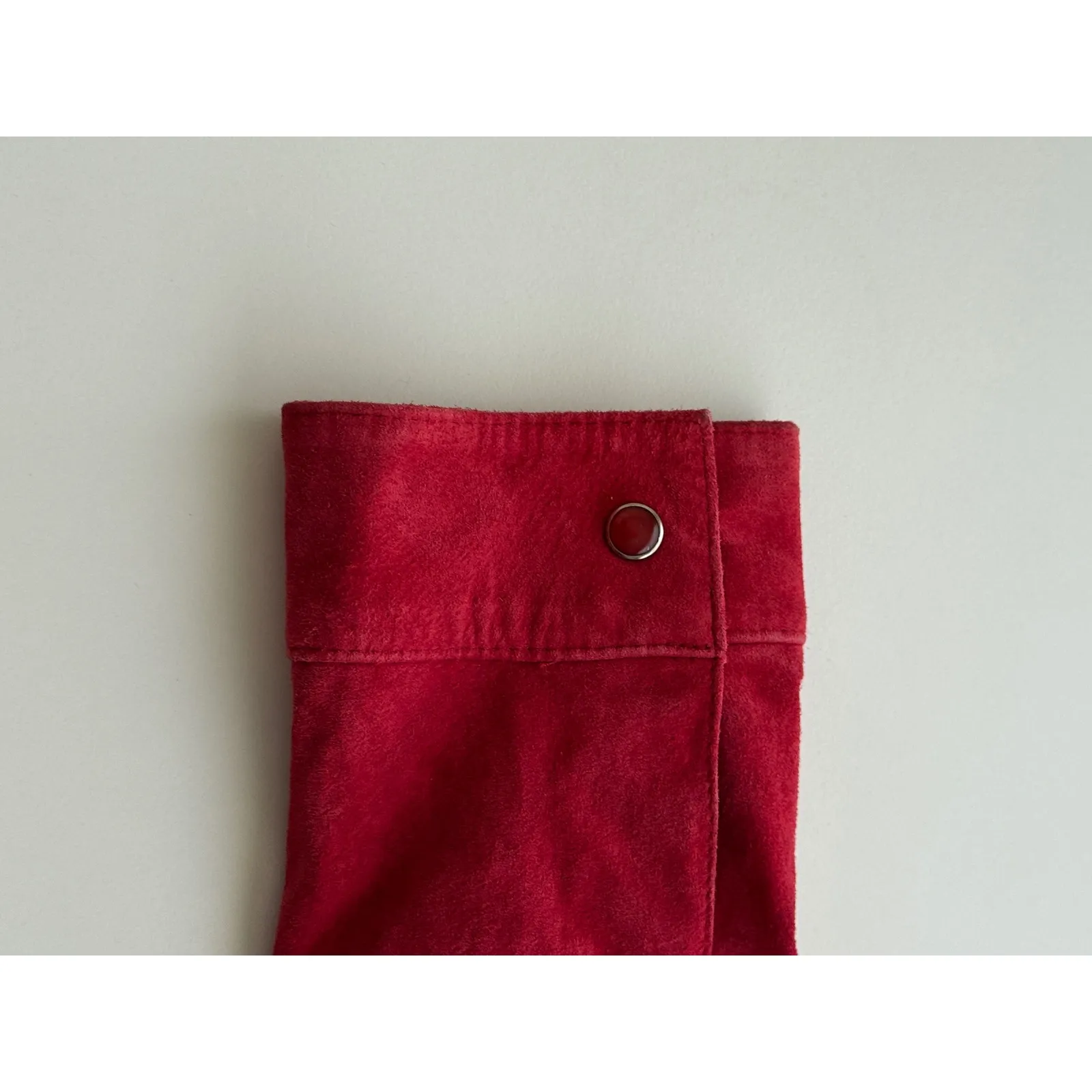 Investments Genuine Leather Suede Blazer Sz Lg Red Button Down Shacket - Image 9