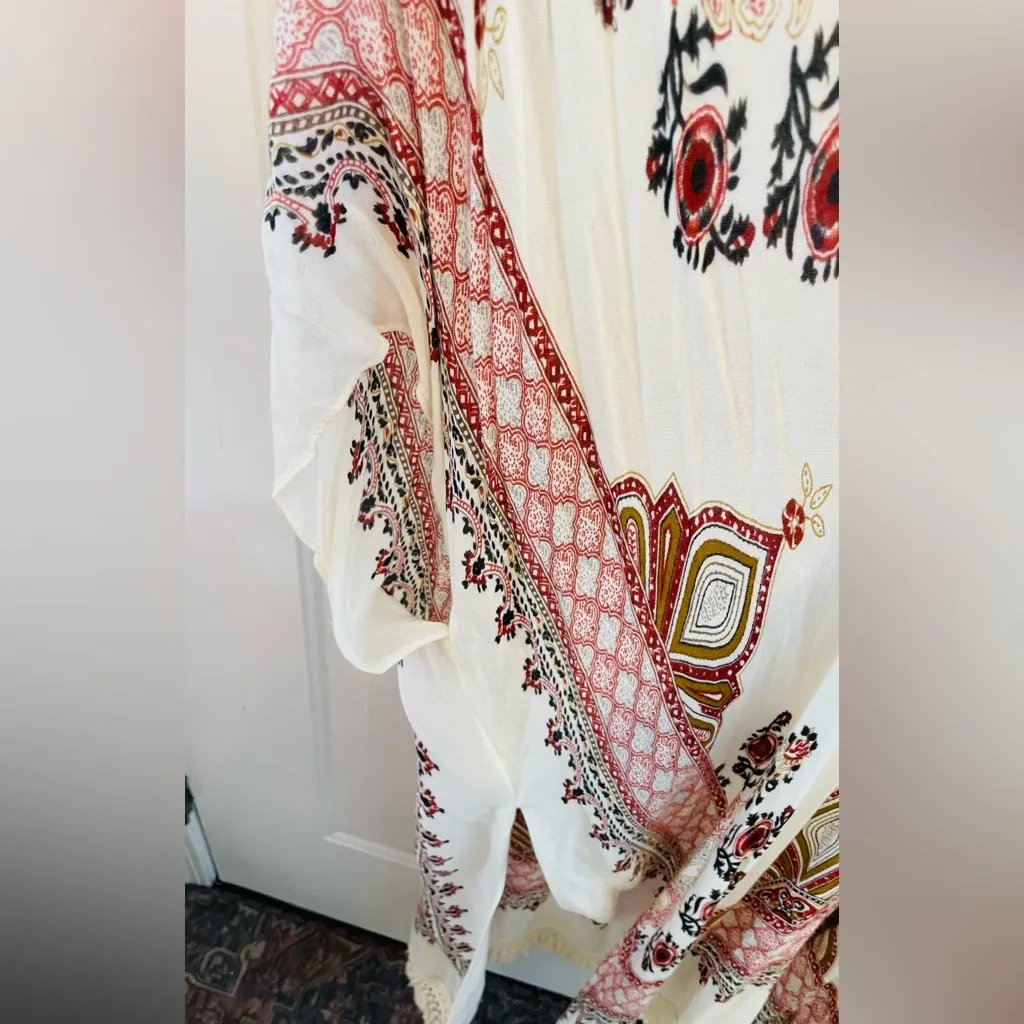 Altar’d state abstract floral long open cardigan kimono shawl - Image 2