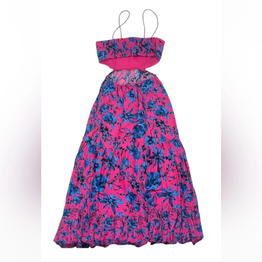 Floral Pink & Blue Playa Lucila Cutout Maxi Dress party resort spring $150 boho Size M - Image 6