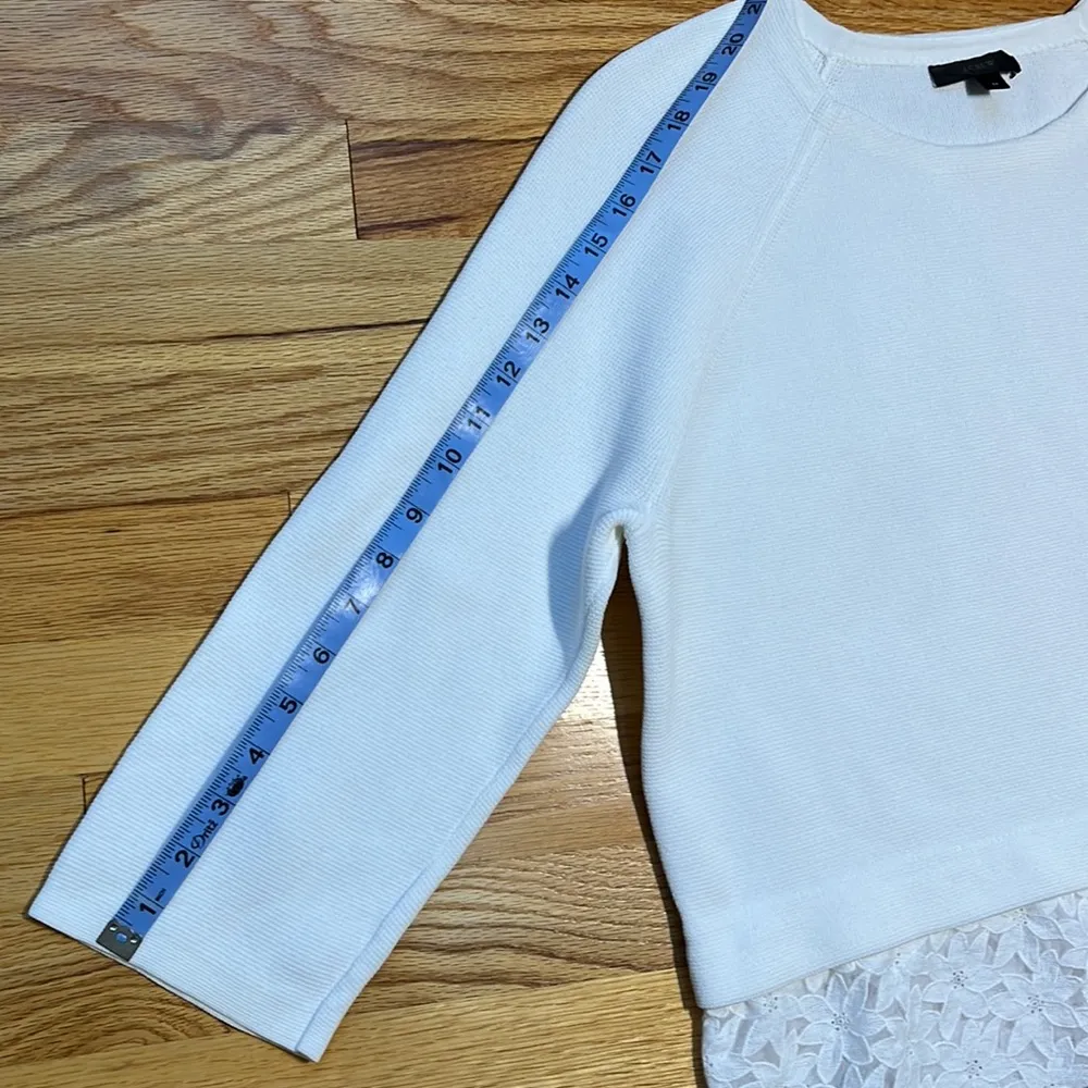 JCrew Eyelet Panel Sweater Size M - Image 8