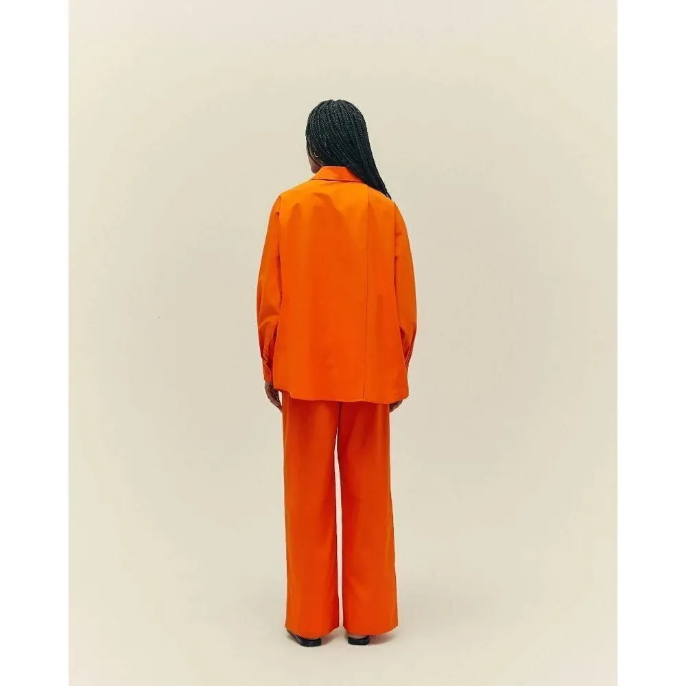 HAIGHT. Oversized Shirt in Mie Orange Small New Womens Button Down Blouse Top - Image 11