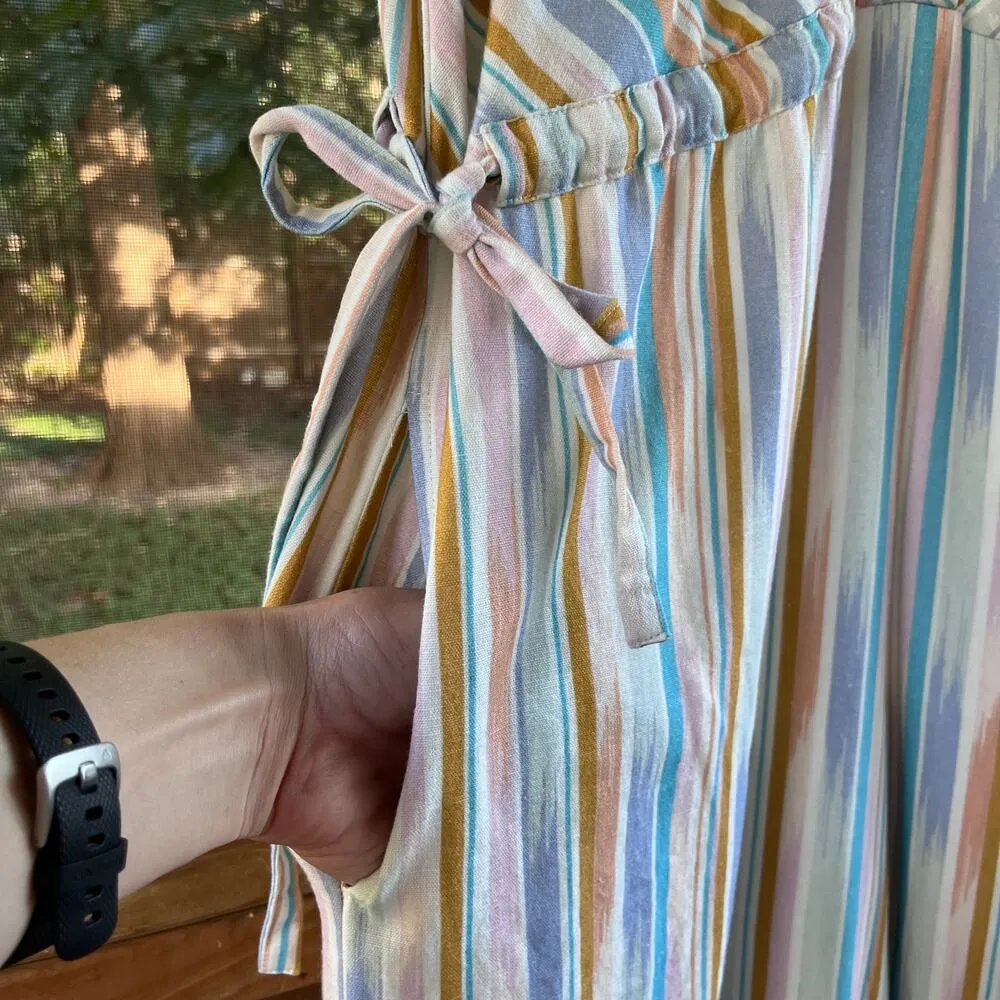 World Market Women's Colorful Striped Oversized Wide Leg Jumpsuit Size S/M - Image 5