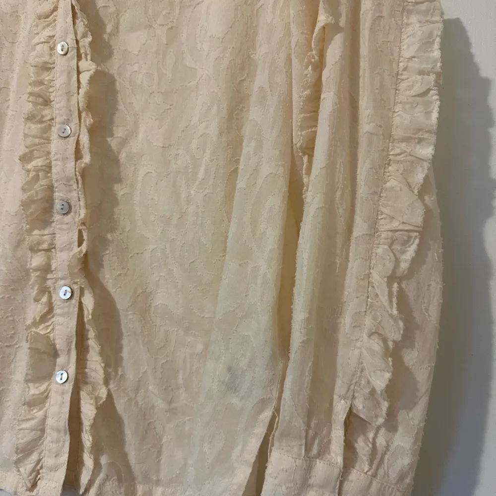 Cleobella Freya Button Down Embroidered Blouse Cream Small Womens - Image 7