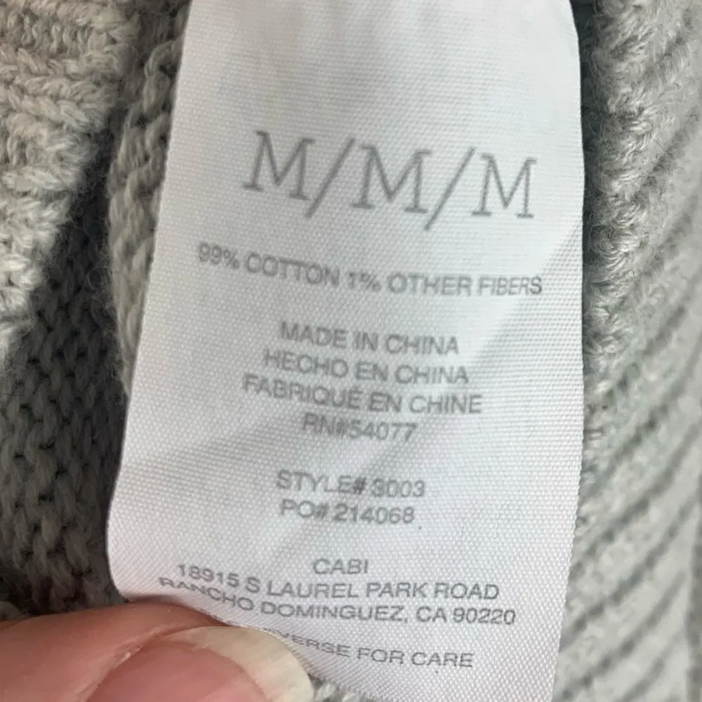 Cabi Glacier Cable Knit Poncho Gray Pullover Sweater M #3003 - Image 7