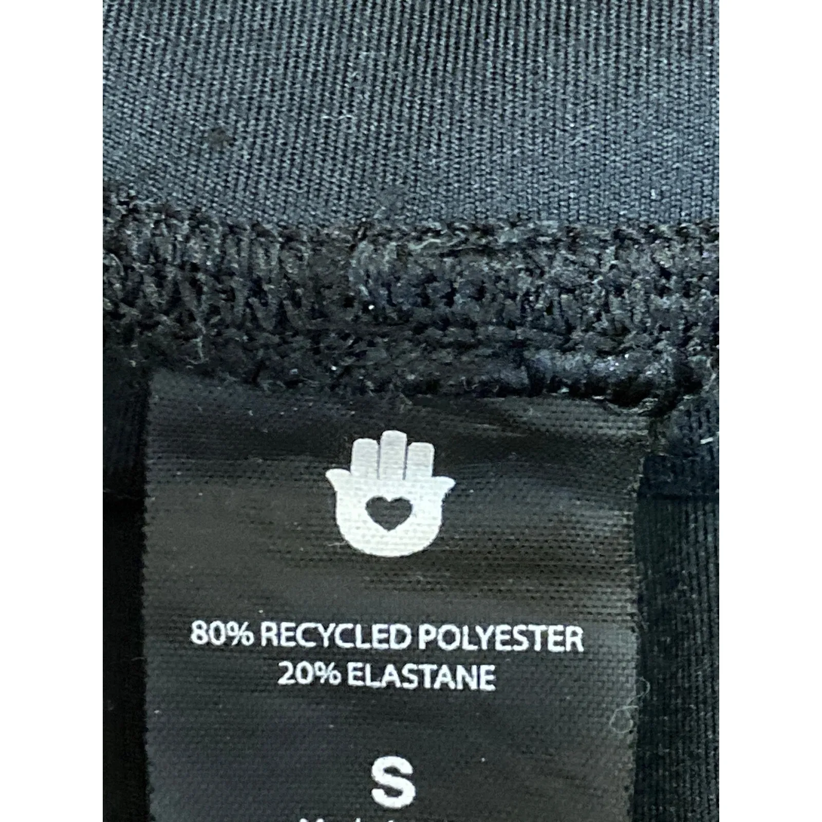 Spritual Gangster Black Rainbow Hearts High Rise Yoga Athletic Biker Shorts Sz S - Image 4