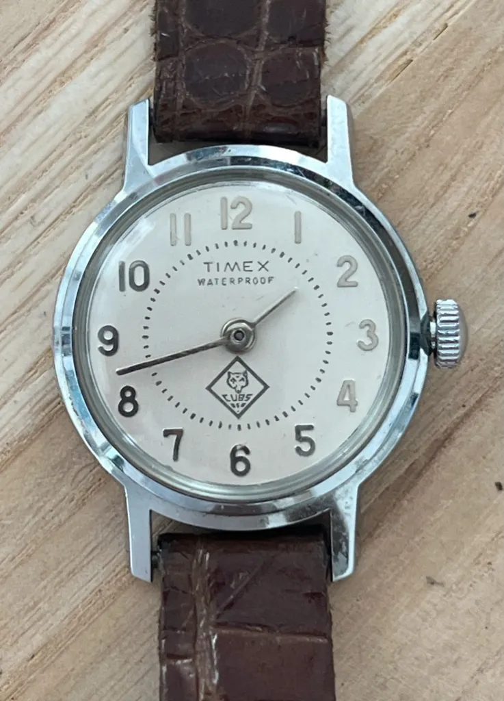 Timex BSA Cub Scouts Vintage Mechanical Winding Watch Genuine Leather Strap - Image 1
