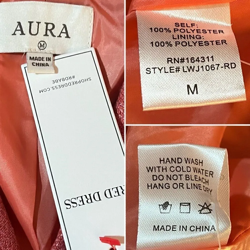 Aura On a High Note Coat Tie Waist Double Breasted Porcelain Rose Pink M - Image 9