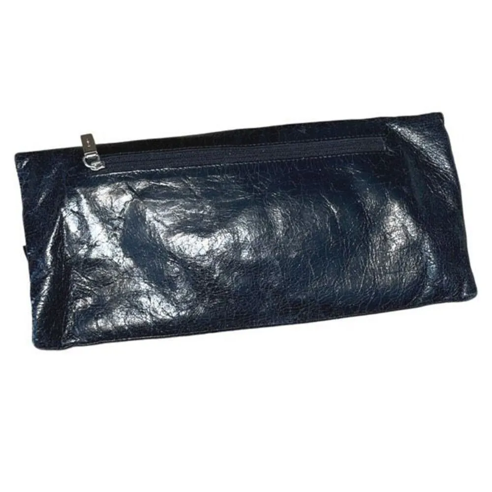 Hobo International Womens Leather‎ Ruffle Flap Envelope Clutch Black OS - Image 3