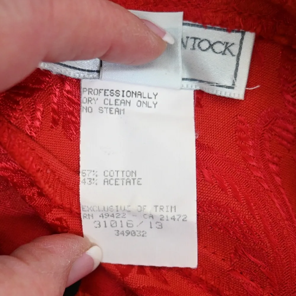 Jessica McClintock Gunne Sax Womens 7/8 Vintage Paisley Print Red Sheath Dress - Image 8