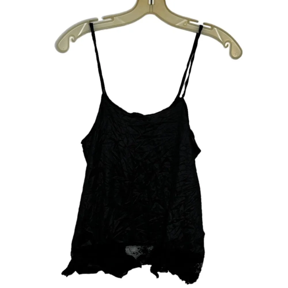 Vintage Fantasy Nightwear Black‎ Nylon Negligee Top as is Black Size M - Image 5