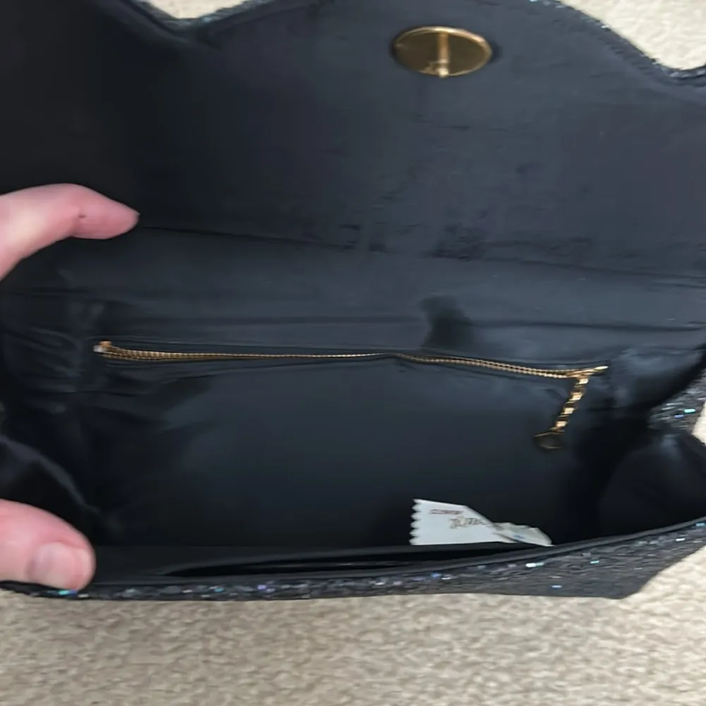 Lenox Bags Vintage Sparkling Black Glitter Evening Bag - Image 9