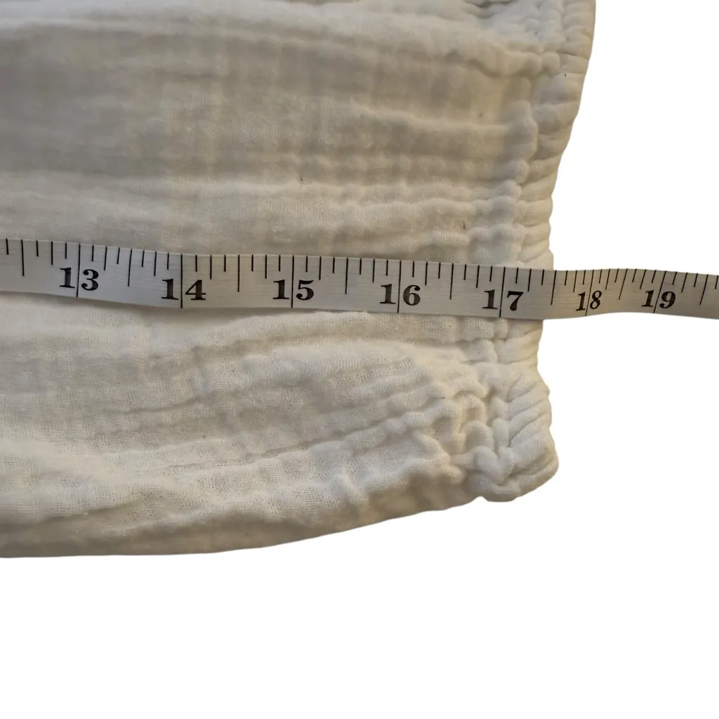 Free People White Gauzy Off Shoulder Cropped Top XL Extra Large Bohemian Boho - Image 8