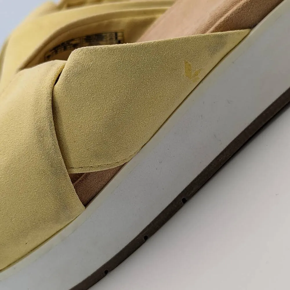 UGG Koolaburra Carenza Flat Sandal Slip On Pale Banana Yellow Womens 9.5 Shoes - Image 11