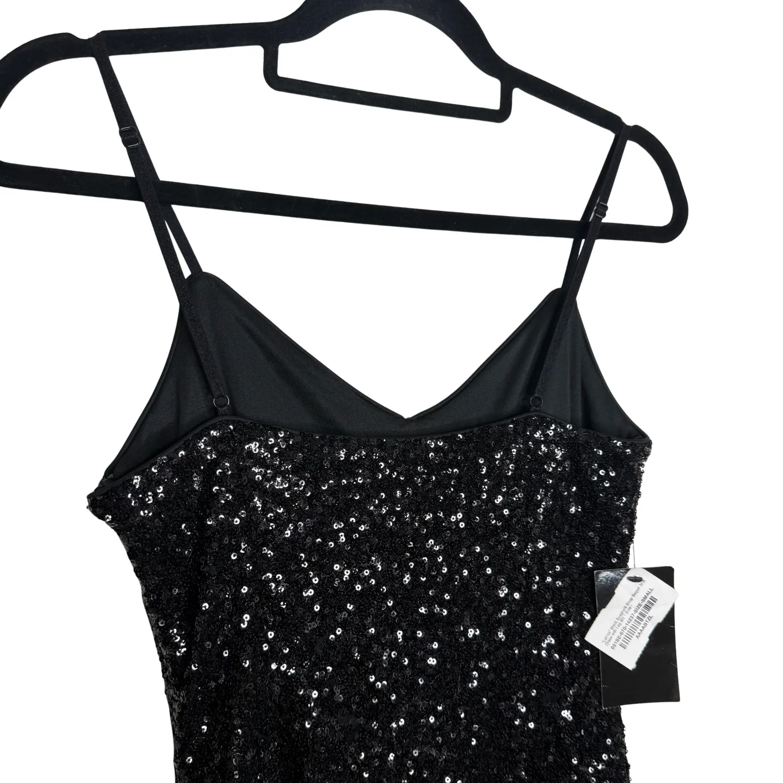 Nuage Latrice Sequin Spaghetti Strap Midi Dress Black Size Small Party Holiday - Image 13