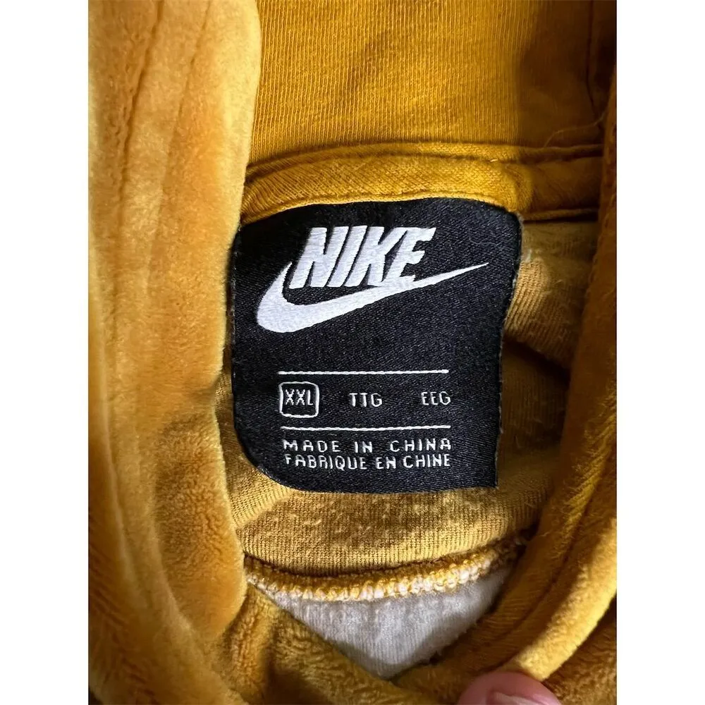 Nike Women's Velour Hoodie XXL Gold Colorblock Casual Fall Wear - Image 3