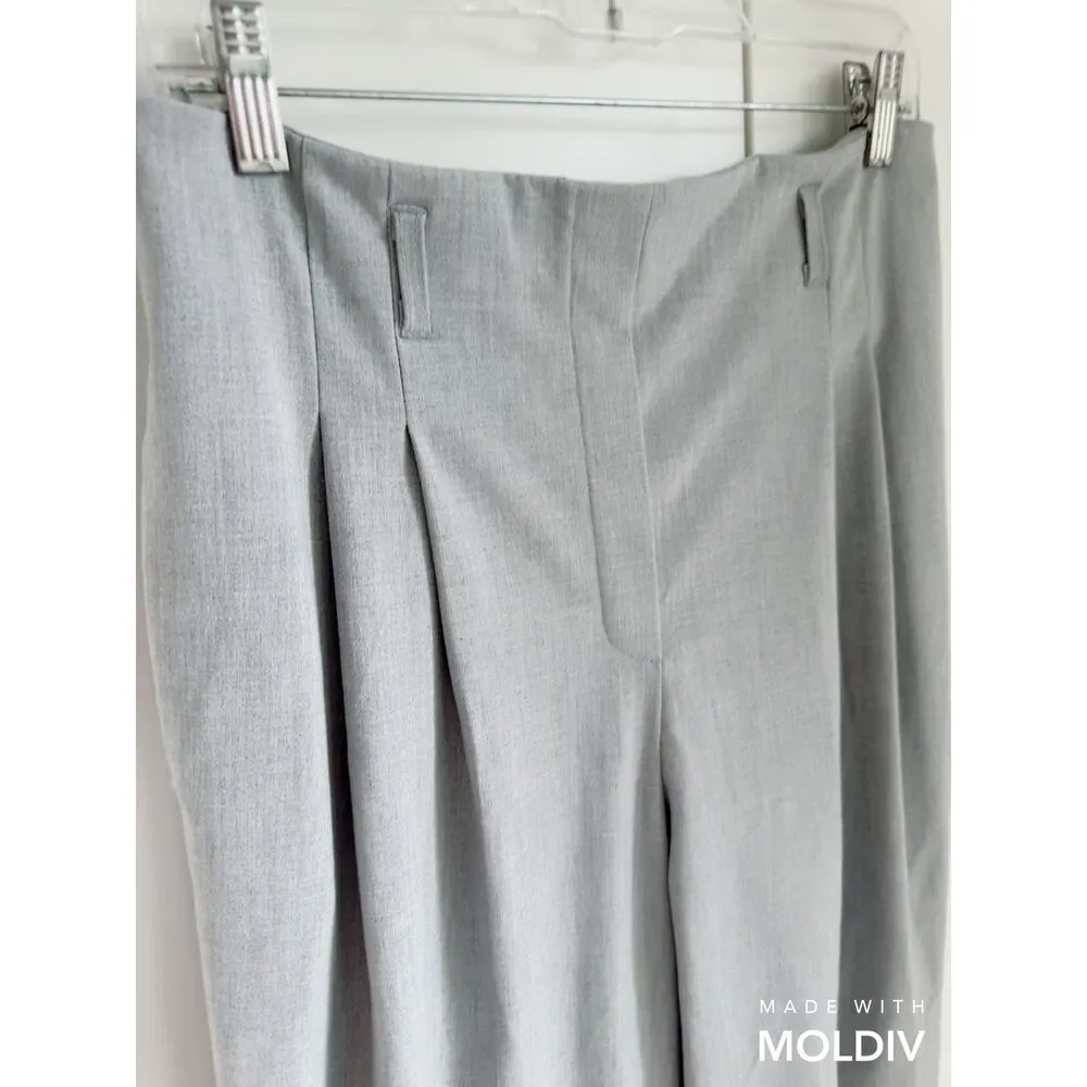Rachel Zoe Wide leg Trousers Gray Size 6 High Waist Pleats Career Business - Image 6